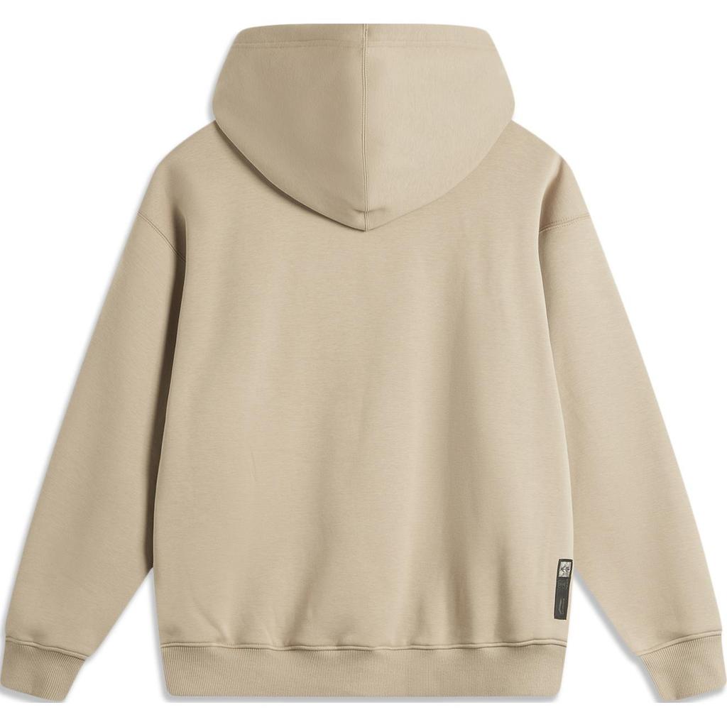 Li Ning Sports Lifestyle Series Infrared Warm Comfortable Casual Hooded Pullover Loose Fleece Sweatshirt Unisex sweatshirt Fleece-Brown AWDU707-2