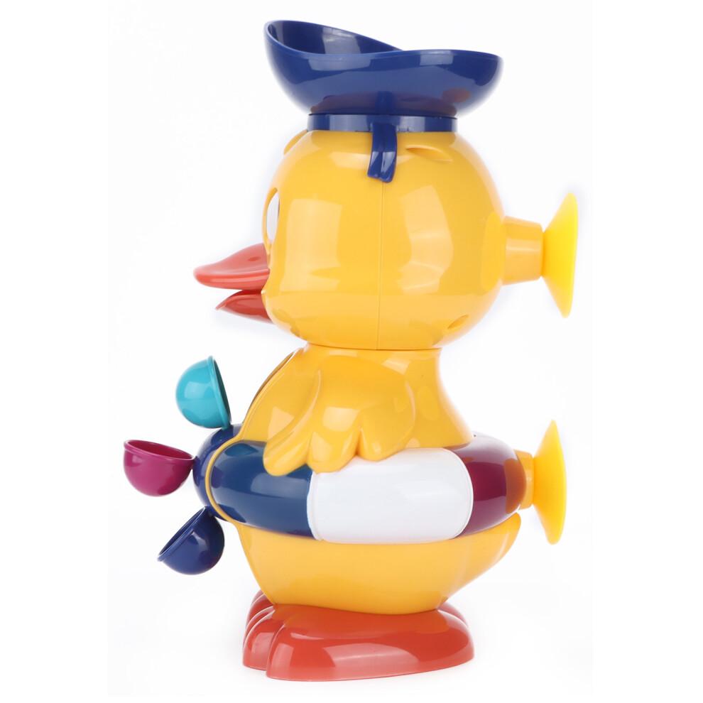 Lern-Badespielzeug für Kleinkinder, Kreatives Murmelbahn-Badespielzeug, Schwimmende Aufzieh-Ente zum Spielen im Wasser, Drehbarer Wasserrad & Sich Drehende Augen,