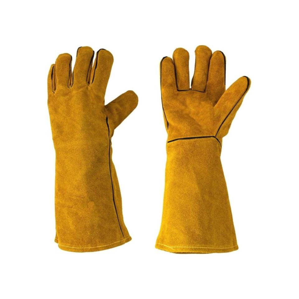 Cowhide Flame-retardant Welding Work Gloves Heat-proof Metal Welding Protector Yellow Gloves Soldering Welding Gloves Tools