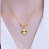 Vietnam Gold-Plated Four-Leaf Clover Necklace with Bead Pendant for Women