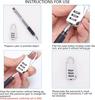 3 Digit Code Number Password Lock Combination Padlock Safety Travel Resettable Security Lock for Suitcases and Bag