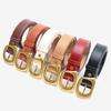 Simple Color Solid Belt With Irregular Square Needle Buckle Design For Daily Use