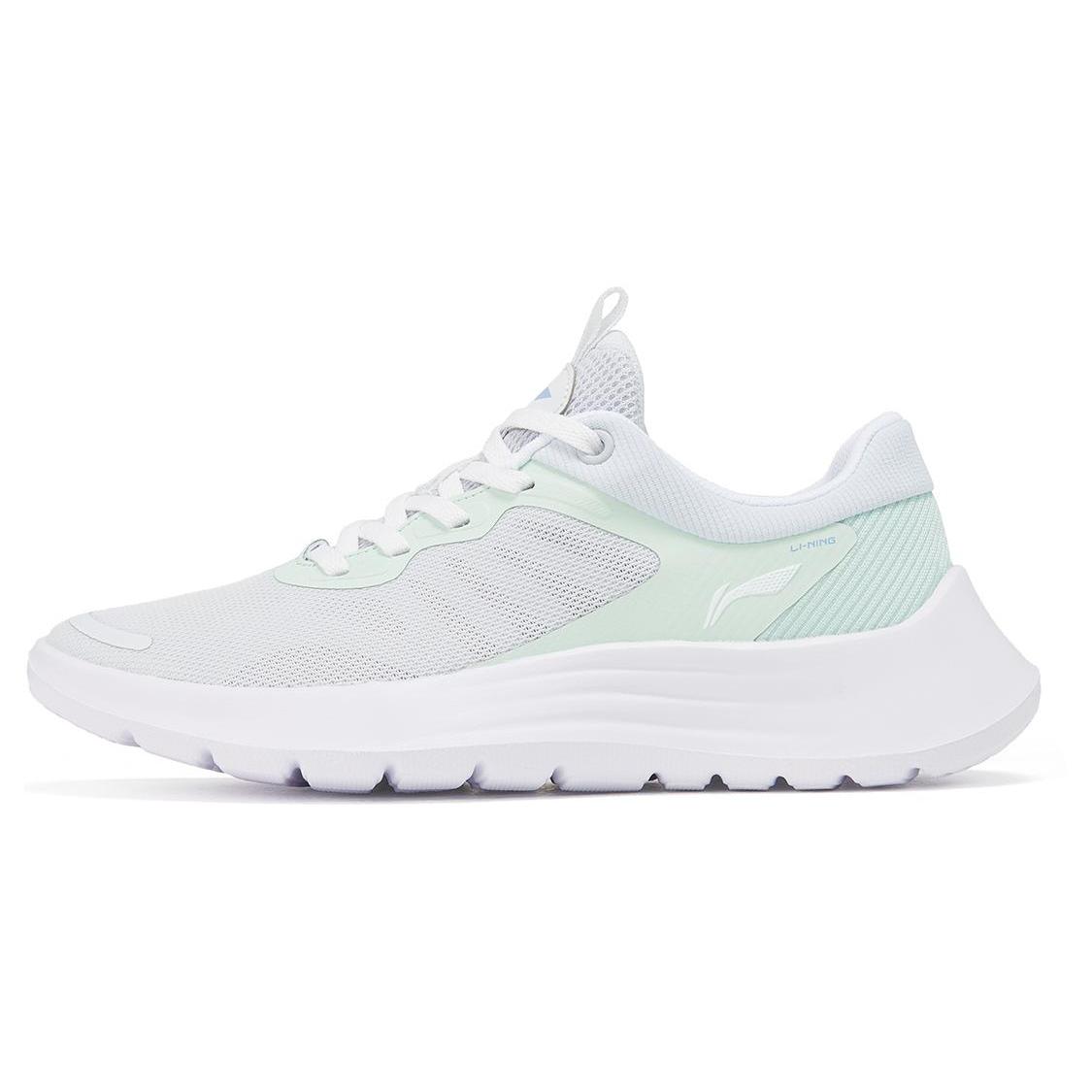 

Li Ning Cushioning Abrasion Resistant Lightweight Low top Running Shoes Women s White Blue Green ARST020-3 36