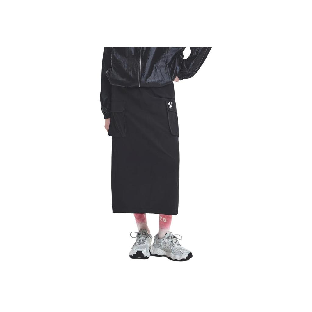 New MLB Casual Long Skirt Women's Black 3FSKB0253-50BKS