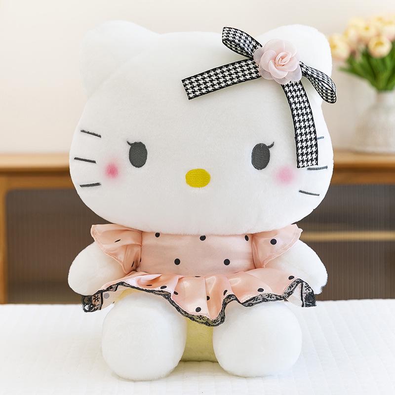 Юбка в горошек Милый плюшевый кот Игрушка Кукла с цветочной юбкой 35 cm