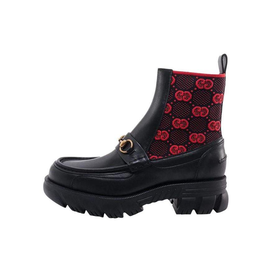 Gucci Horsebit-detail GG-jacquard Boots 718708 AAA4Y 1071