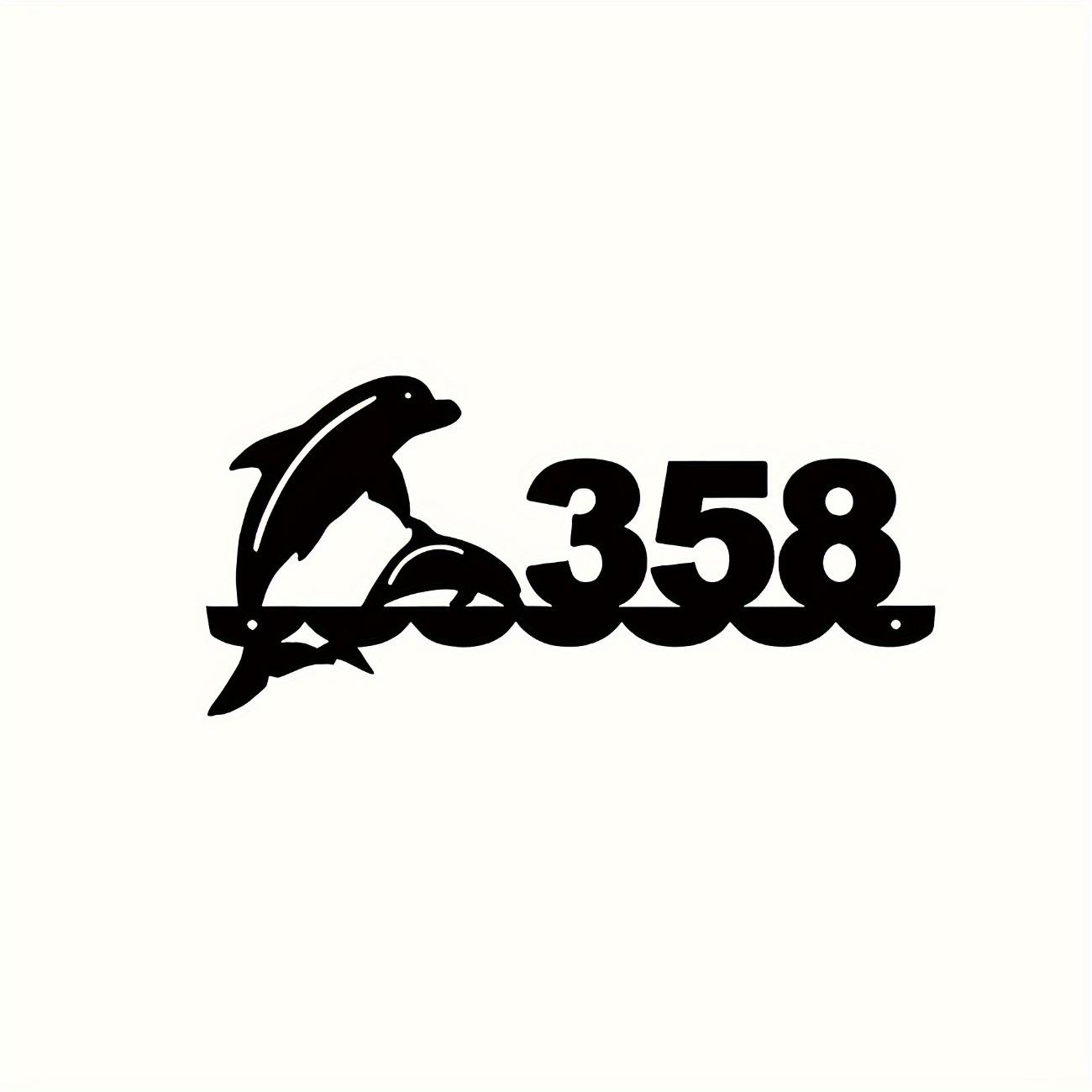Customizable Metal Wall Art Dolphin Shark Silhouette Outdoor House Number Sign Durable Unique Gift M