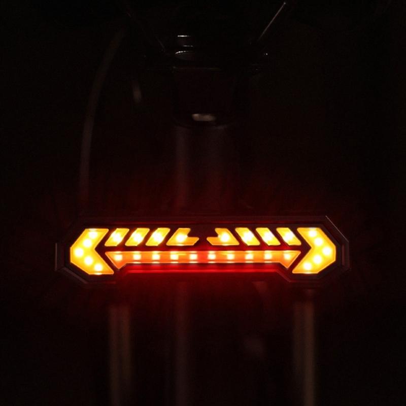 Rechargeable Bicycles Tail Light With Wireless Remote Control And Turn Signal Projection For Enhances Cycling Safety