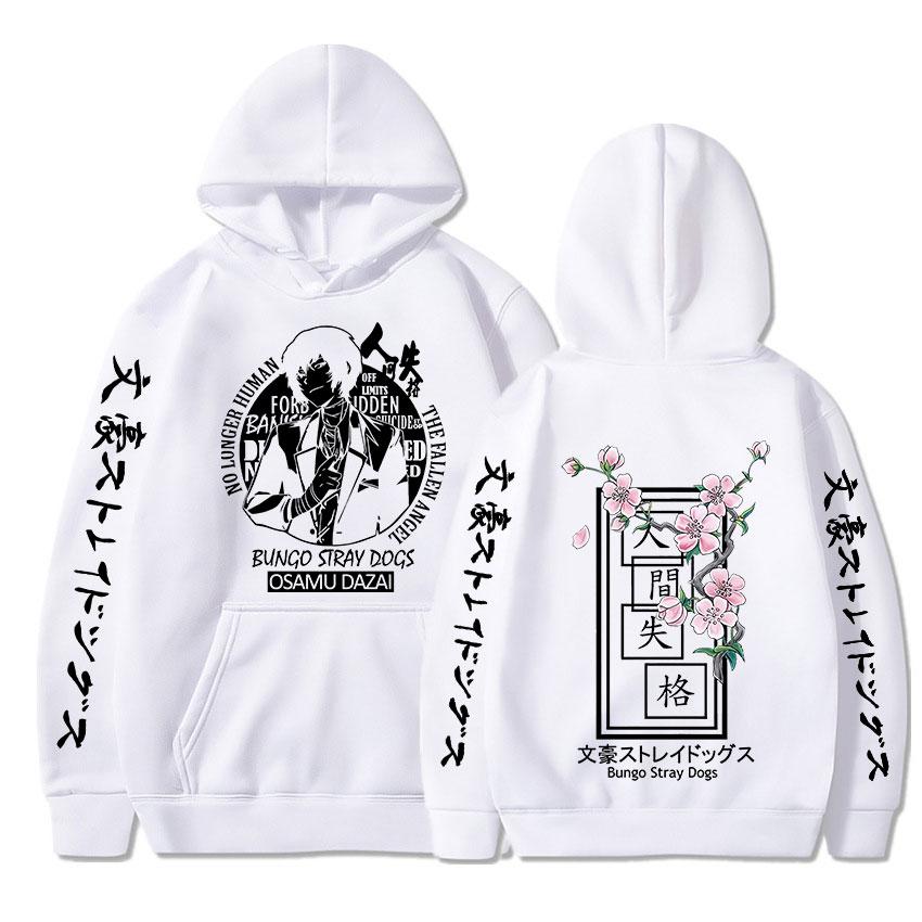 

Bungo Stray Dogs, популярные аниме, повседневные толстовки с капюшоном, Harajuku, Осаму Дазай, забавный модный свитшот с капюшоном, пуловер унисекс M белый