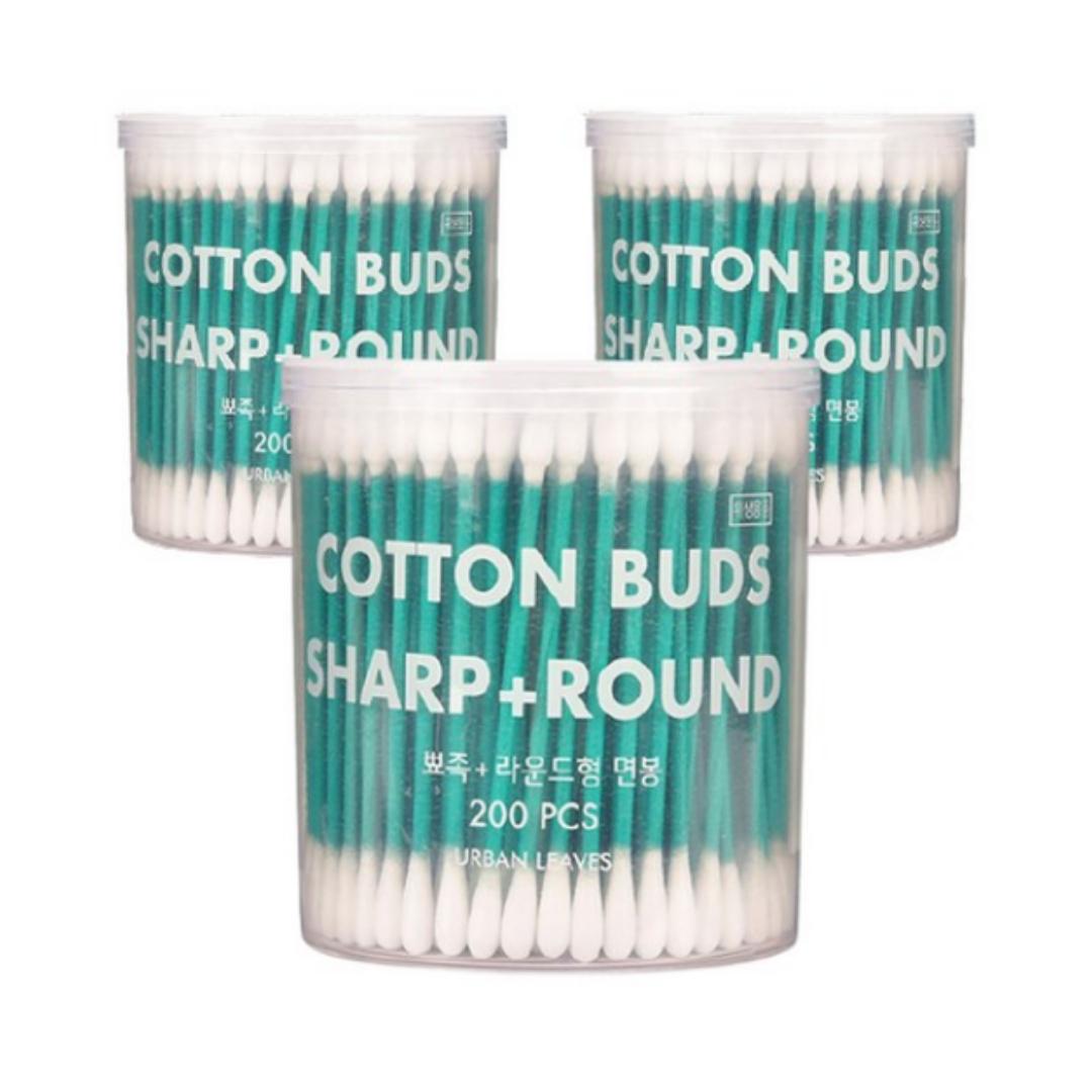 

Ватные палочки Urban Leaves Beauty круглые + заостренные, 200 шт., 3 упаковки