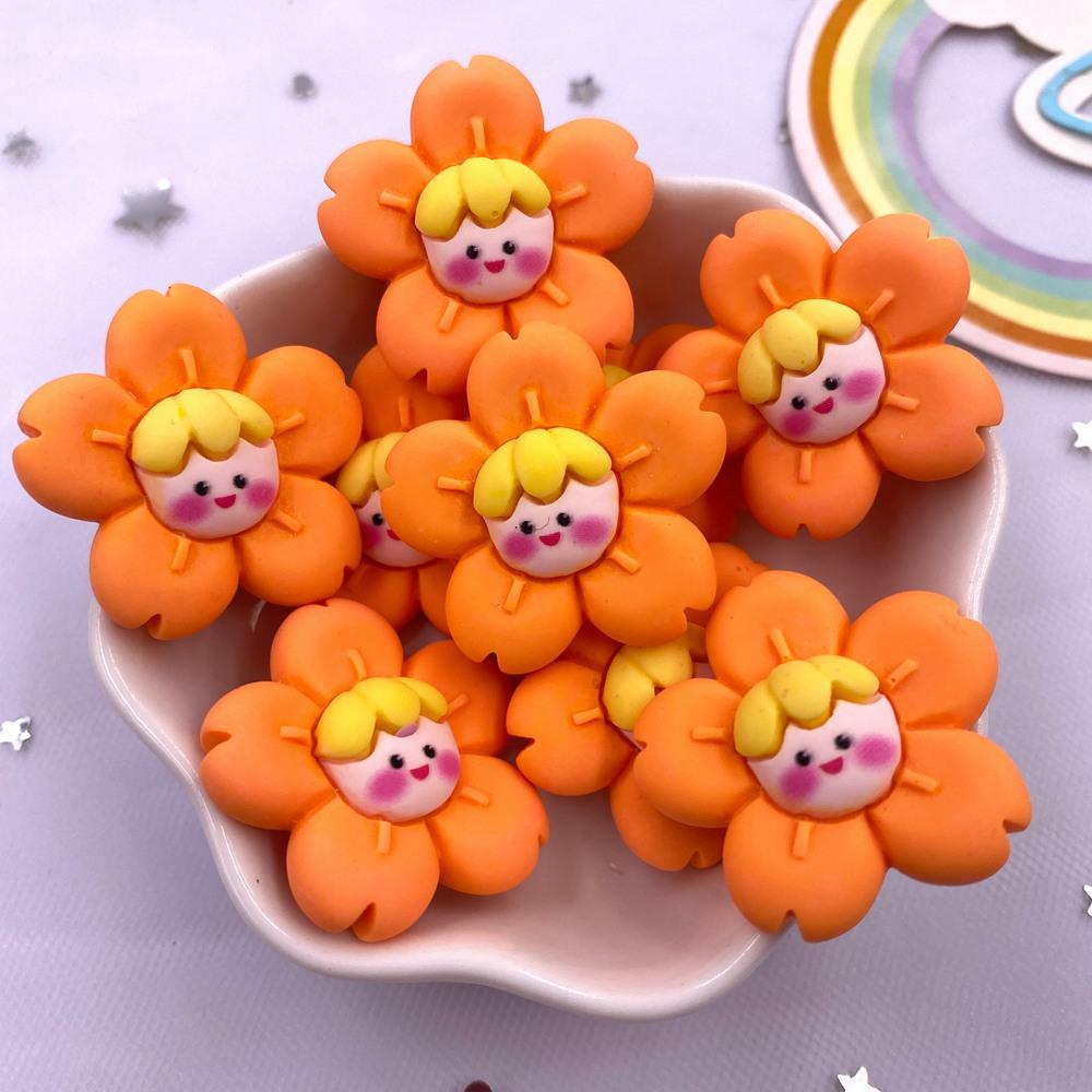 

10PCS Colorful Resin Cartoon Girl flower Flatback Animal Cabochon Figurine Home Decor DIY Scrapbook Craft BOW Accessories