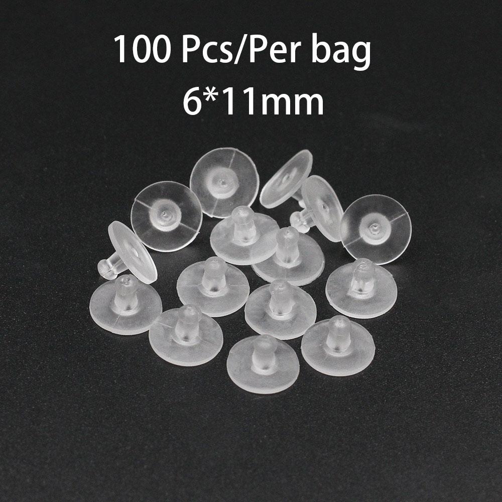 100 buc/lot cercei cauciuc cercei spate silicon rotund dop de ureche blocate capace Cercei dopuri din spate consumabile pentru bijuterii DIY ureche