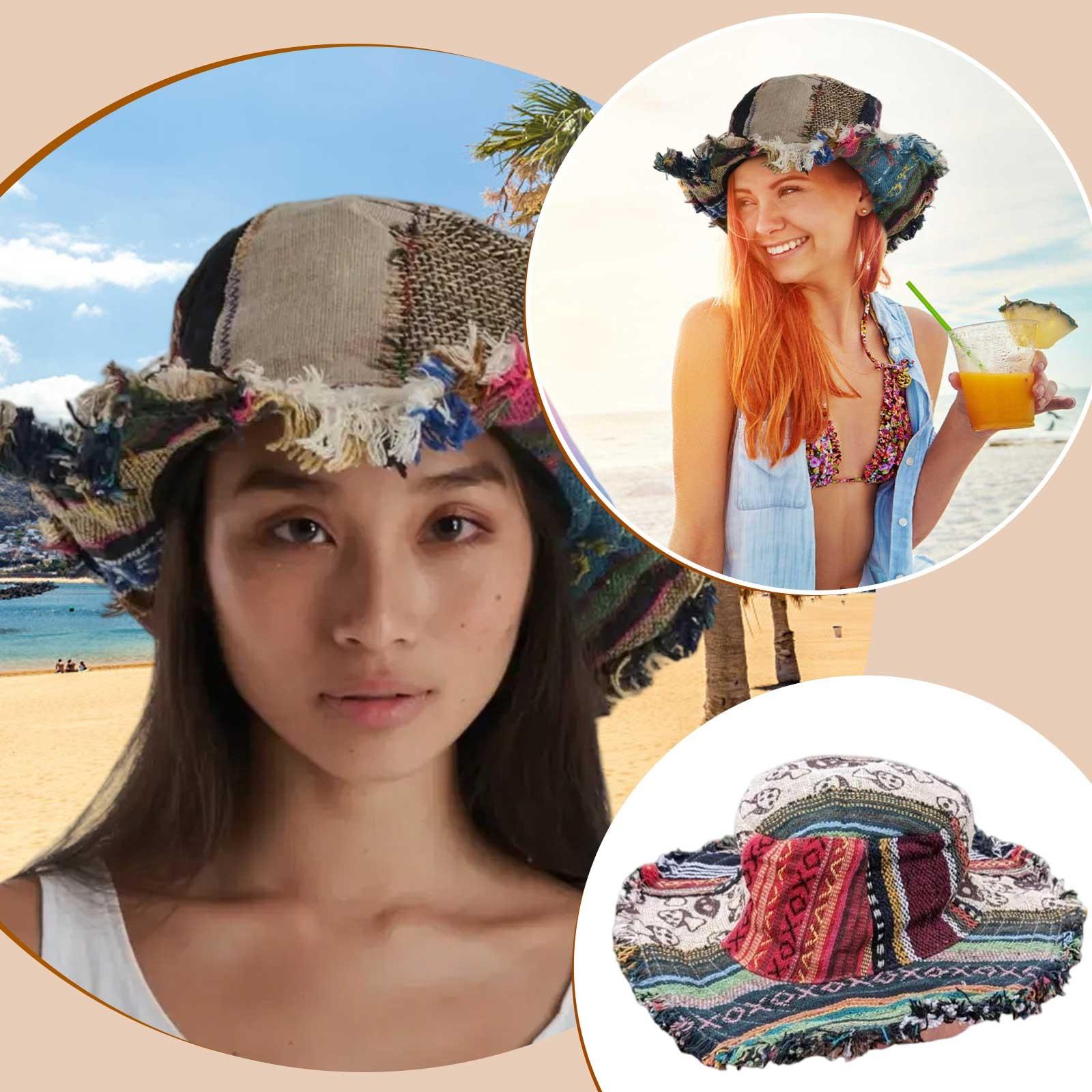 

Разноцветная конопляная шляпа со скрытым карманом One Size