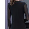 Top Camisola de Renda e Malha Feminino de Verão Elegante Slim-Fit Manga Longa