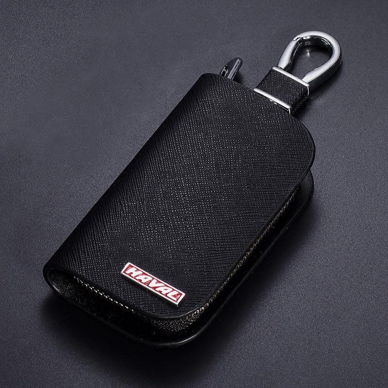 Leather Key Case for Great Wall Haval H6 H2 M6/H7 H6 Coupe Sport Remote Haval - Blue Badge