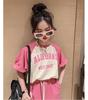 Girls' Stylish Korean-Style Summer Two-Piece Set: Short-Sleeved T-Shirt & Skirt