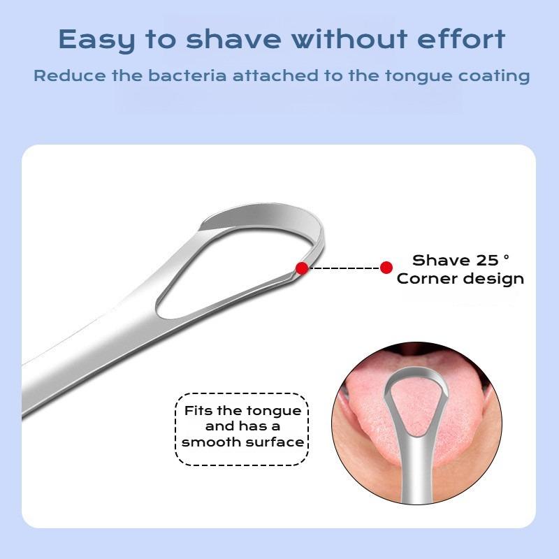 3Pcs Tongue Scraper Cleaner With Travel Case Metal Dental Brush Bad Breath Kit For Adults Professional Tool