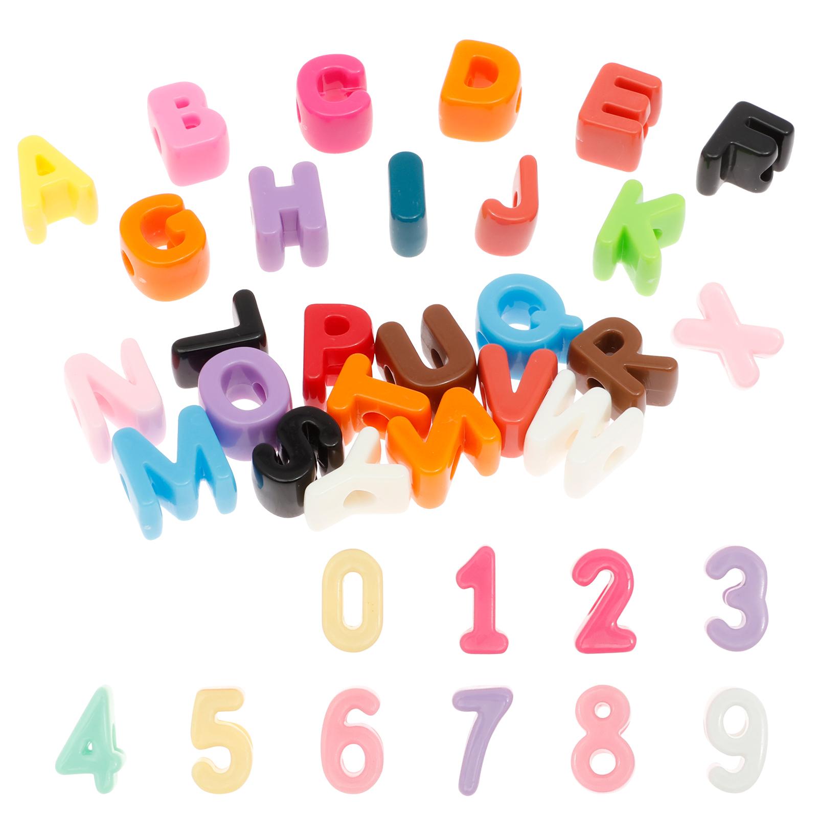 

108 piece of thick acrylic alphanumeric bead set colored A to Z mixed large letter beads charming DIY jewelry letters