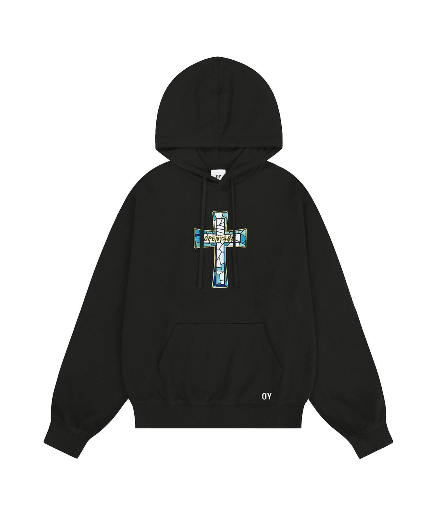 Oy Stained Glass Cross Hoodie - Black 0