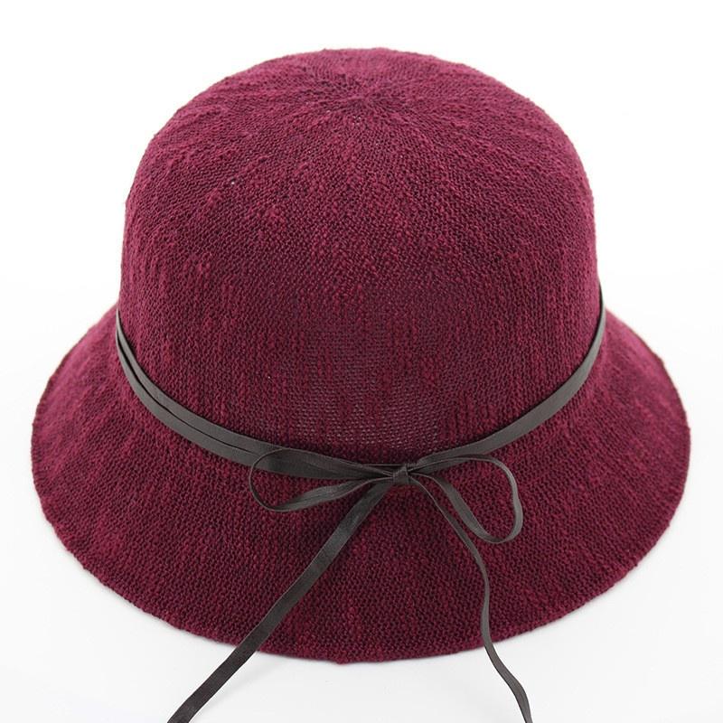 

Маленькая шляпа с бантом, хлопковая солнцезащитная шляпа для бассейна, весенне-летняя дорожная женская регулируемая складная рыбацкая шляпа вино красного