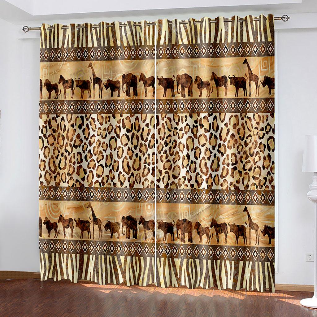 Rideau pare-soleil de luxe pour salon et chambre à coucher, série Civilisation ancienne, 2 pièces de crochet perforé
