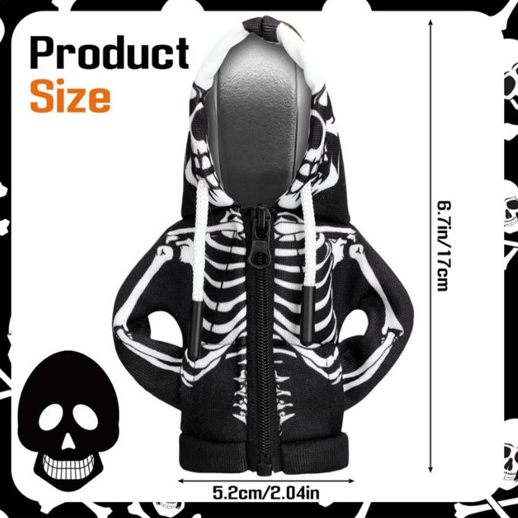 Car Shift Cover,Skull Hoodie for Gear Shift,SUV Gear Lever Knob Hoodie Skull Design |