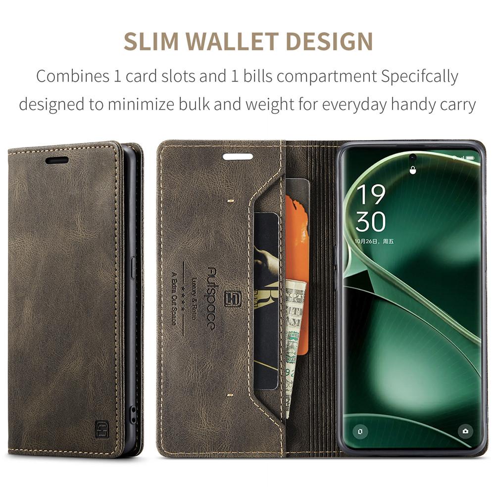 Luxury Genuine Leather Magnetic Wallet Flip Case for OPPO Find X6 Pro Card Slot Stand Shockproof Foldable Holder Full Protection Cover