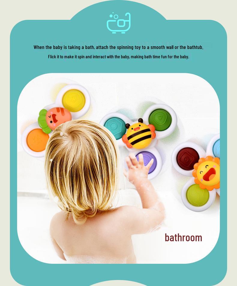 Suction Cup Fidget Spinner Teether for Infants - Early Learning Toy