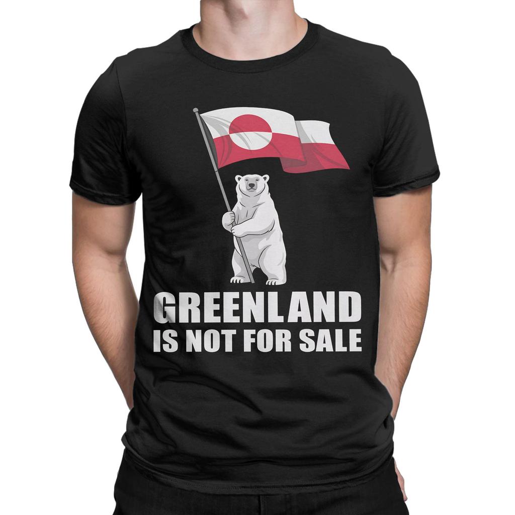 Camiseta Unisex Groenlandia No Está a la Venta Camisetas de Algodón Puro Camiseta Vintage de Manga Corta con Cuello Redondo Camiseta Talla Grande