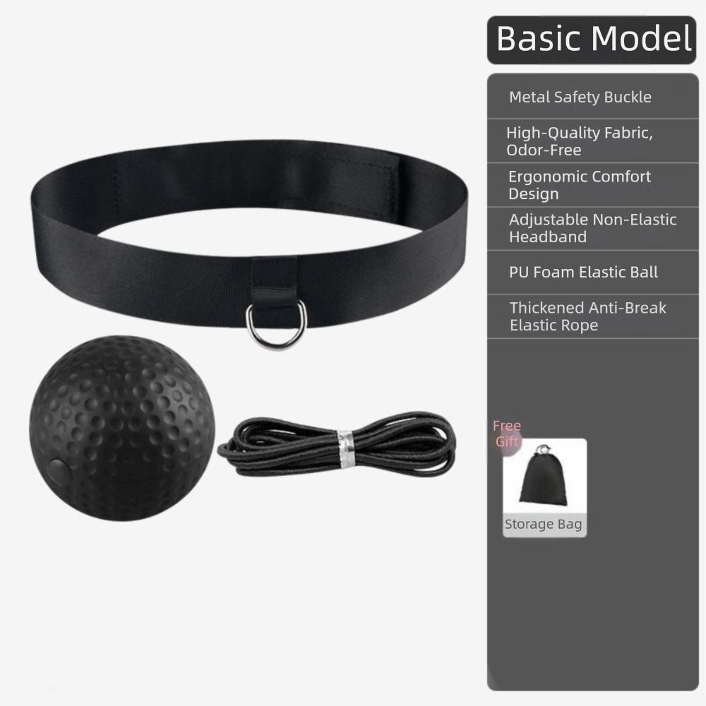 25 г Рефлекторный боксерский мяч ПУ Улучшение скорости Тренировочный мяч для бокса с повязкой на голову Реакционный боксерский мяч Тренировка координации чёрный