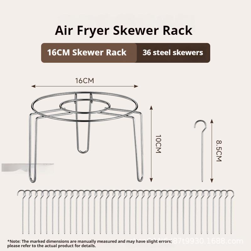 Air Fryer Specialized Barbecue Rack, Round Multi-Prong Detachable Hanging Skewer Holder, Oven Barbecue Rack, (12/24/36 Skewers)