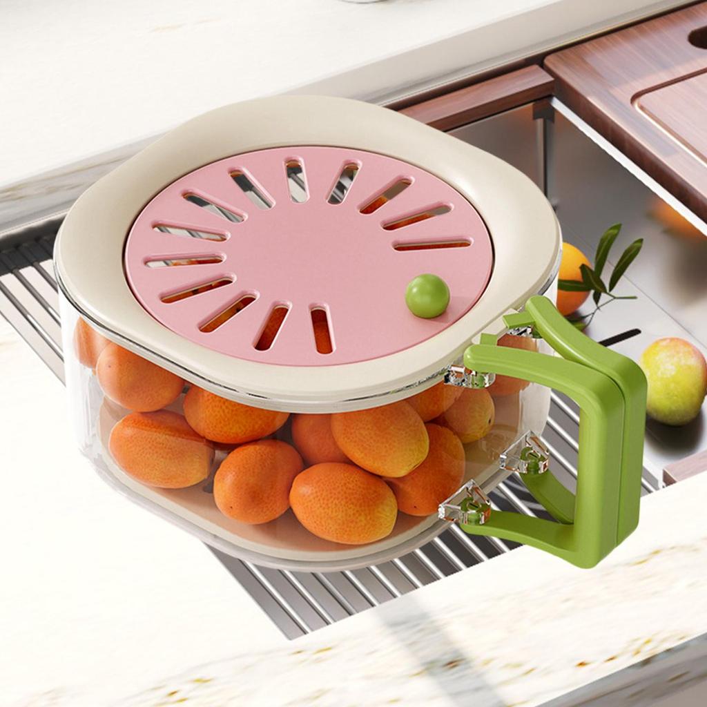 Portable Drainer Basket for Fruit and Vegetables Stackable Colander with Lid for Kitchen and Outdoor Fresh Keeping