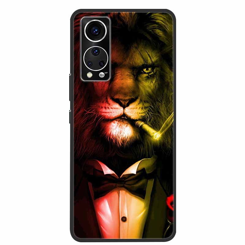 Für ZTE Axon 30 Handyhülle Cover Cooler Wolf Löwe Tiger Schwarzes Silikon Weiche Hülle Für ZTE Axon 30 Rückabdeckung Hülle Axon30 5G Hülle