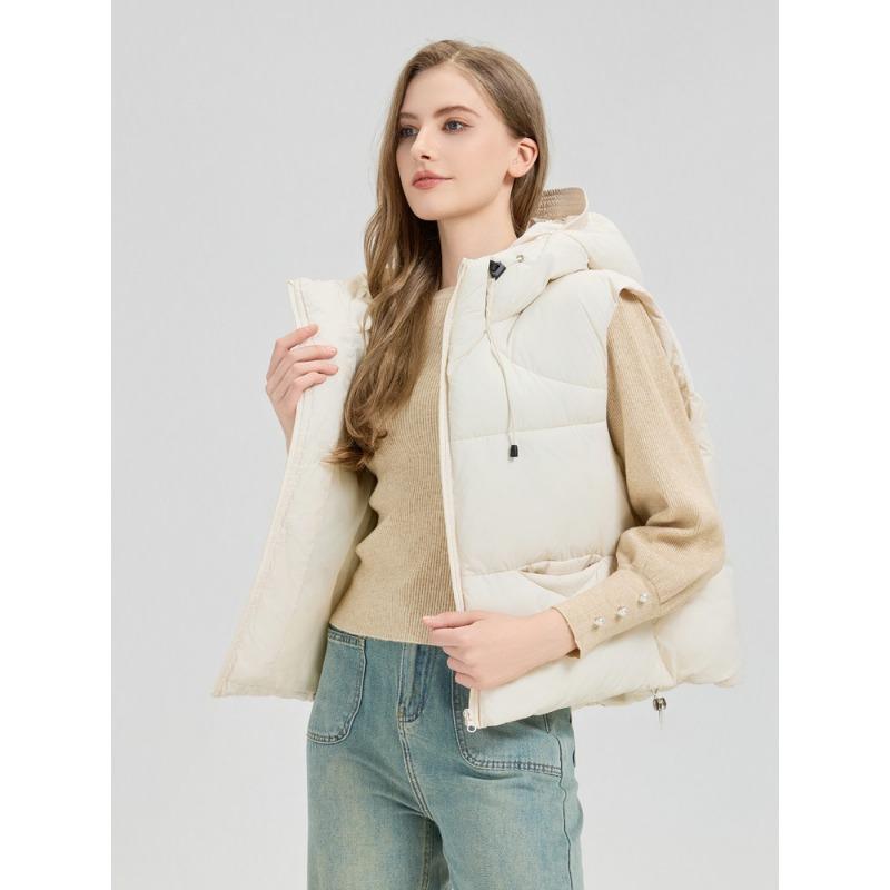 

Хлопковый жилет женский короткий осенне-зимний новый женский хлопковый жилет без рукавов M белый