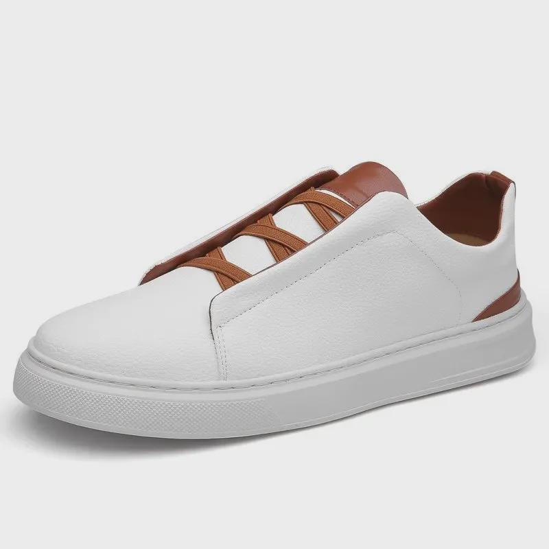 

Мужские низкие водонепроницаемые нескользящие удобные кроссовки - универсальные белые туфли на шнуровке 40