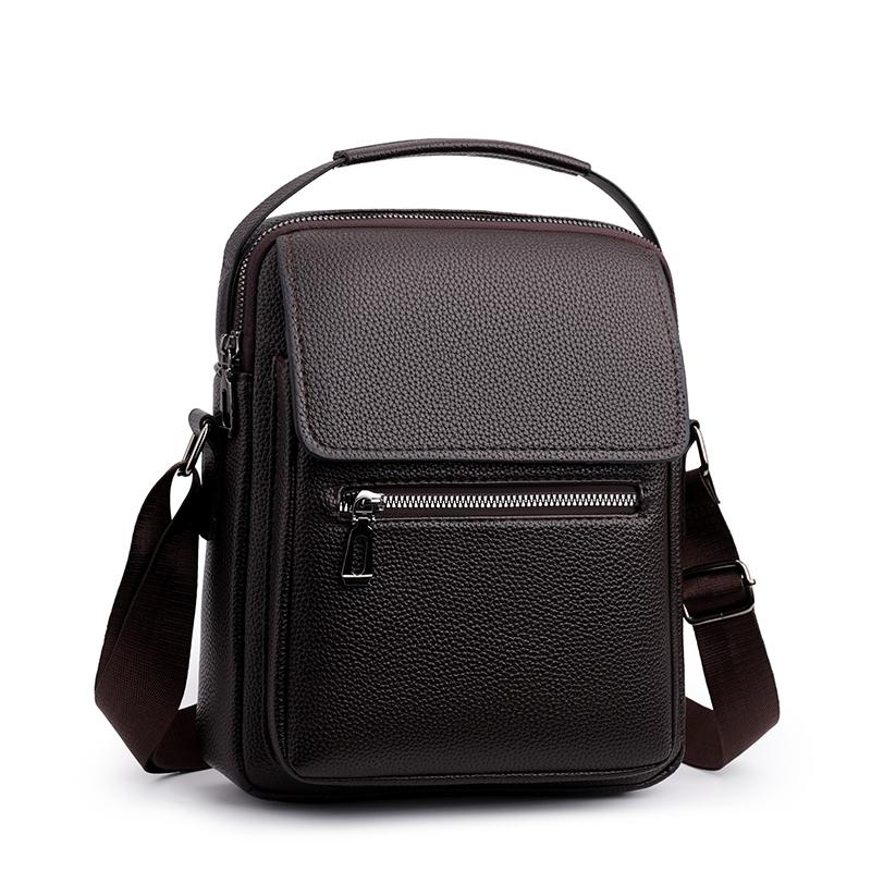 New Men's Crossbody Shoulder Bags PU Leather High Quality Tote Bag Fashion Business Messenger Bag Retro Leather Bags Fanny Pack