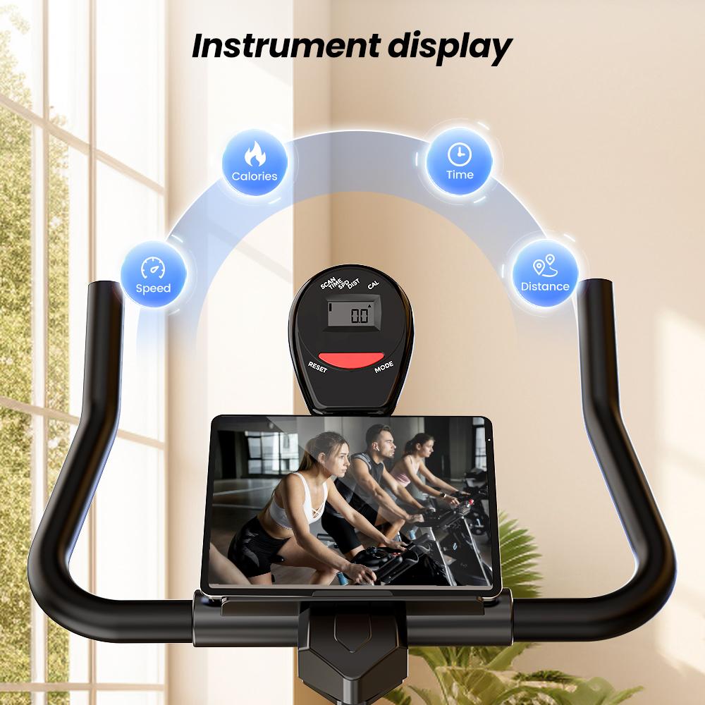 Exercise Bike iScooter With 5kg Flywheel Adjustable Armrests And Seat Digital Display Quiet Indoor Exercise Bike Max Load 120Kg Black Qk101