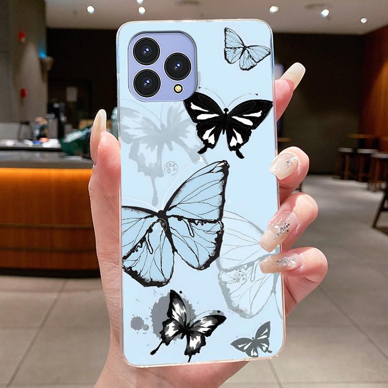 Handyhülle Für Cubot P80 Hülle Schmetterling Schleife Schutzhülle CubotP80 Schale Capa Transparent Weiches Silikon TPU Abdeckung Funda