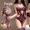 Sexy Lace See-Through Bodysuit with Removable Straps - Women's Nightwear 7454