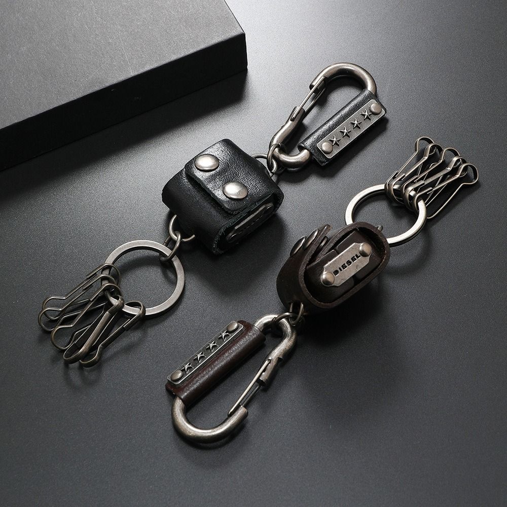 Leather Dice Model Keychain Zinc Zinc Alloy Cool Cowhide Key Chain Personality Dice Key Chain Car Decoration