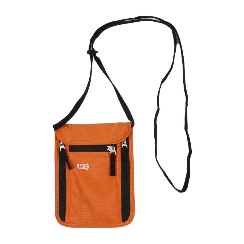 Multifunctional Passport Holder Neck Pouch for Women Men Lightweight Travel ID Card Holder Document Pouch Slim Crossbody Purse