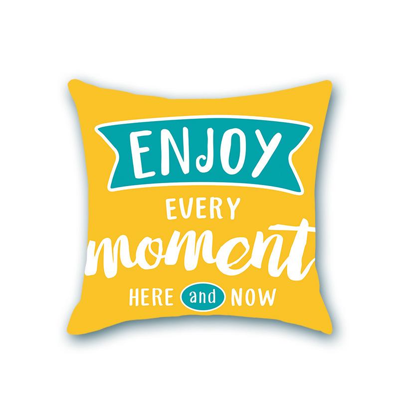 INS Style Faux Soft Throw Pillow Cover - Letter Print Home Decor for Sofa & Living Room