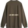 Li Ning Badfive Letter Print Loose Sweatshirt Men Sweatshirt Slate-Brown AWDUB91-1