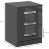 Set of 2 Modern Nightstands with 3 Drawers for Bedroom and Living Room in Particleboard, 40x36x56 cm, Grey