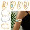 Metal Opening Arm Bracelet Gold Color Flower Bracelet Stylish Arm Bracelet  Hand Jewelry