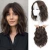 Womens Lace Front Bangs Wavy Hair Topper 12inch Short Curly Hairpiece Natural Looking Thinning Easy Wear