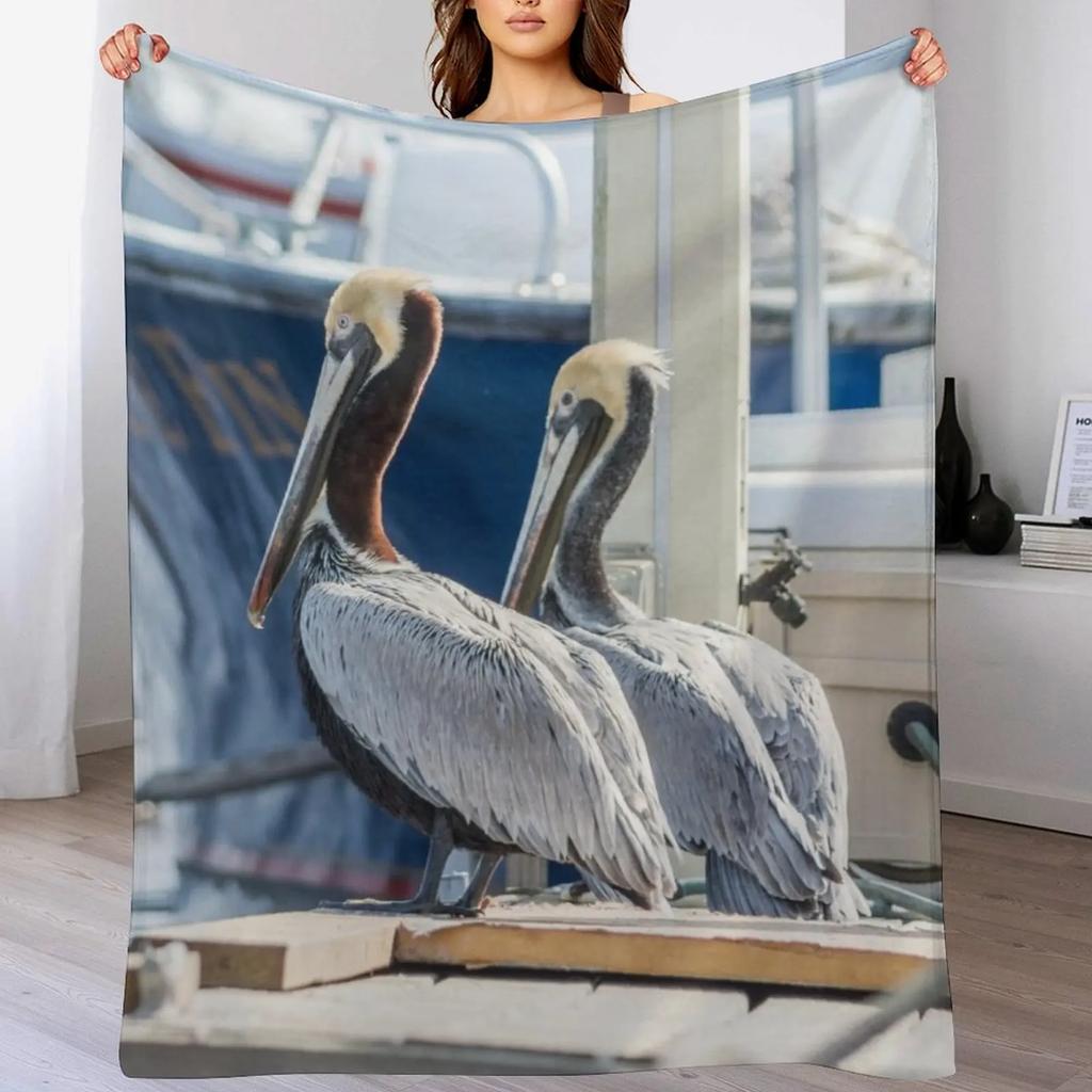 Brown Pelican 2 2 Throw Blanket Durable Warm Blanket for Daily Home Use