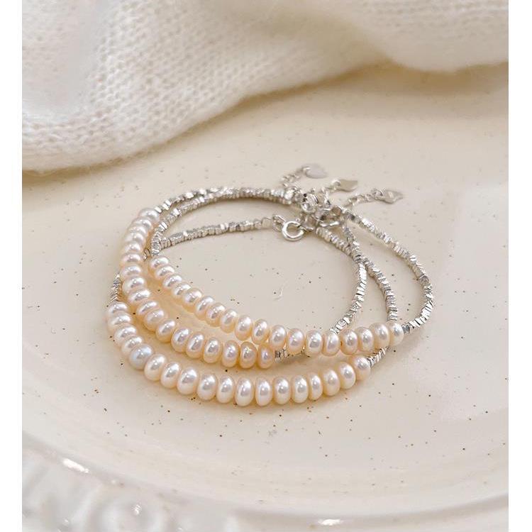 S925 Sterling Silver Natural Pearl Women's Bracelet – Light Luxury High-End Freshwater Pearl Design