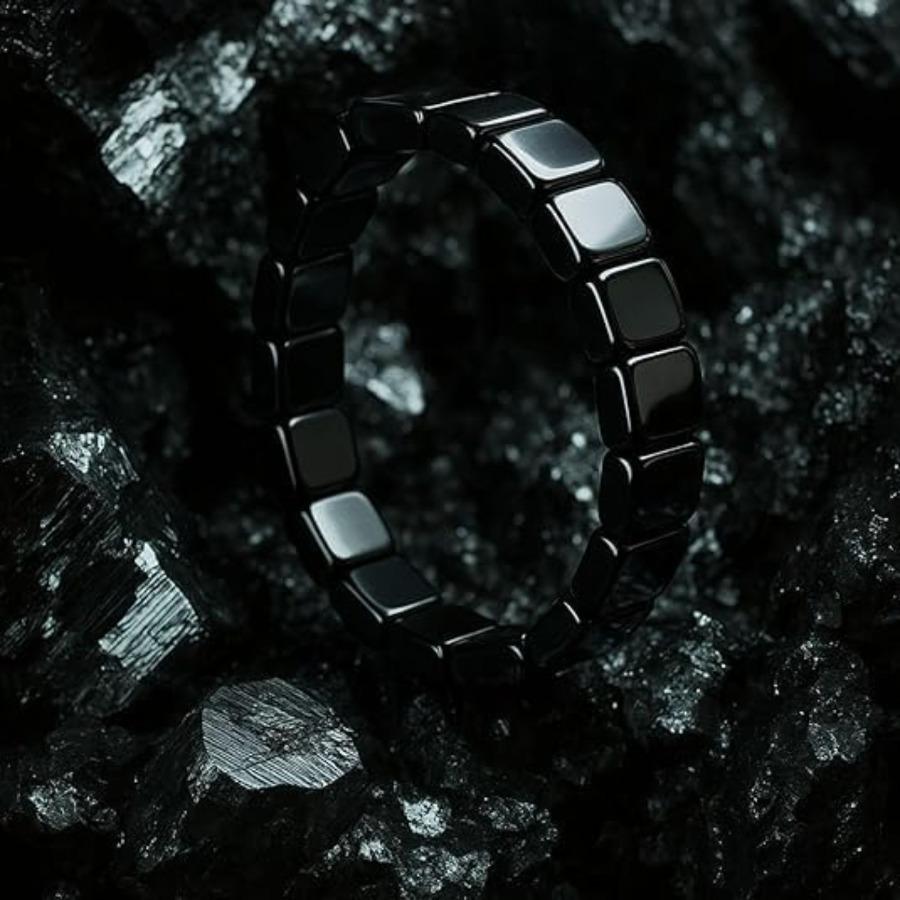 1/ 2pcs Hematite Bracelet for Men, Reclaim Your Edge & Confidence Natural Hematite Stone Beaded Stretch Bracelets Inspirational Gift Jewelry