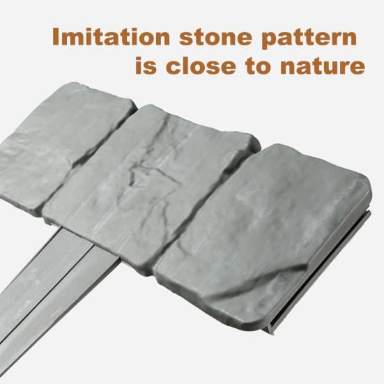 Faux Stone Fence Landscape Edging Easy Installation Flower Bed Lawn Yard Weed Barrier Fence Garden Bed Boundary